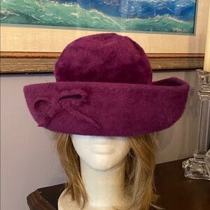 Purple color La Vienne brand Derby style hat made in Austria